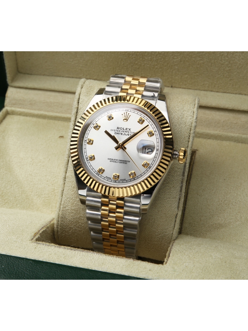 Rolex Datejust 41 Watch Diamond-Set Dial Oyster Perpetual with Bracelet 126333