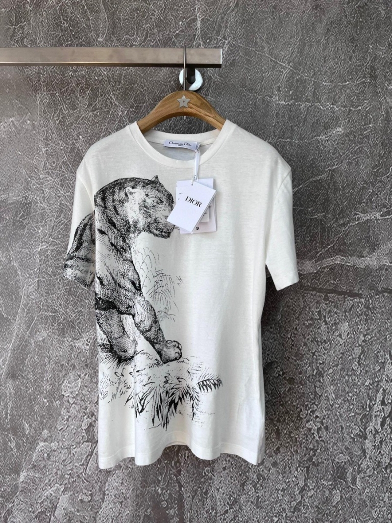 Dior Tiger Graphic T-Shirt with Distressed Detailing