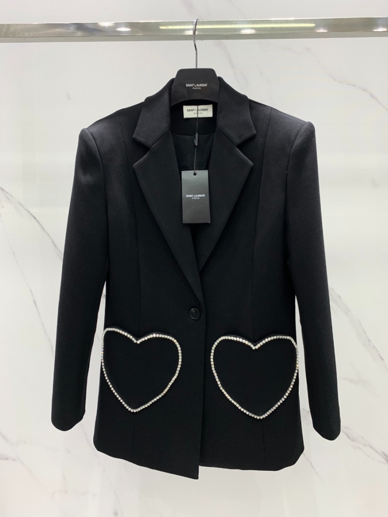 SAINT LAURENT YSL Retro Series Heart Pocket Blazer