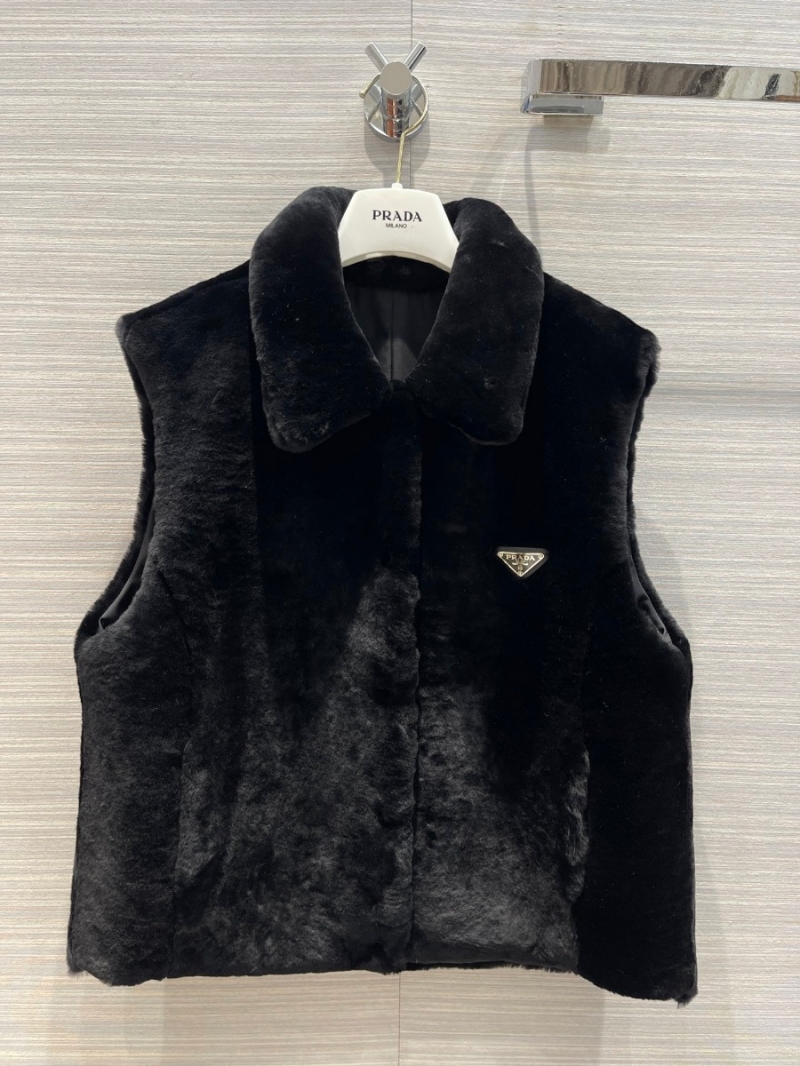 Prada Reversible Merino Fur and Leather Vest Jacket