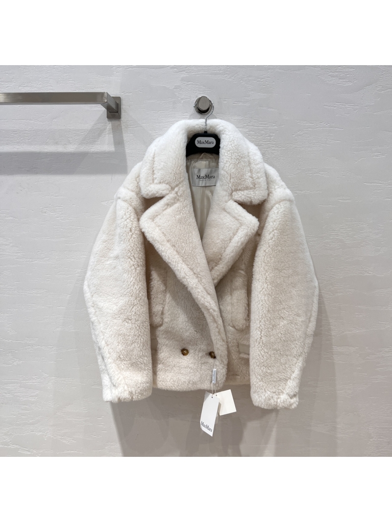 Max Mara TeddyBear White Jacket - A Distinctive Short White Classic.