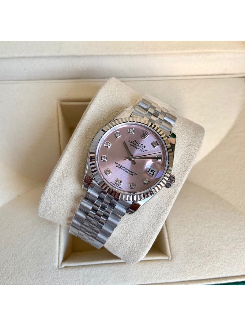 Rolex Oyster Perpetual Datejust 31 in Oystersteel pink dial and Diamonds 278240