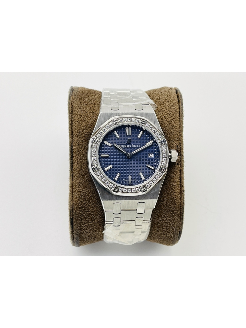 Audemars Piguet AP 34mm Royal Oak Selfwinding with Diamonds 77351 Blue grey