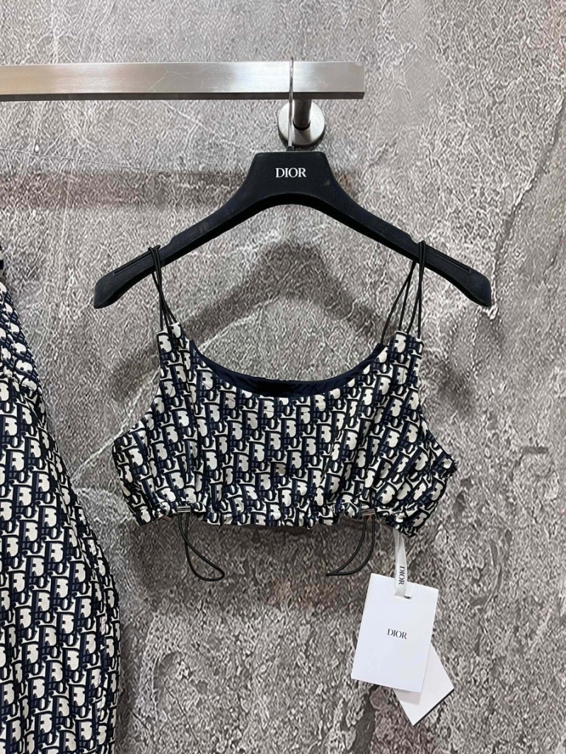 Dior Dioriviera Limited Collection Navy Oblique Knit Bustier