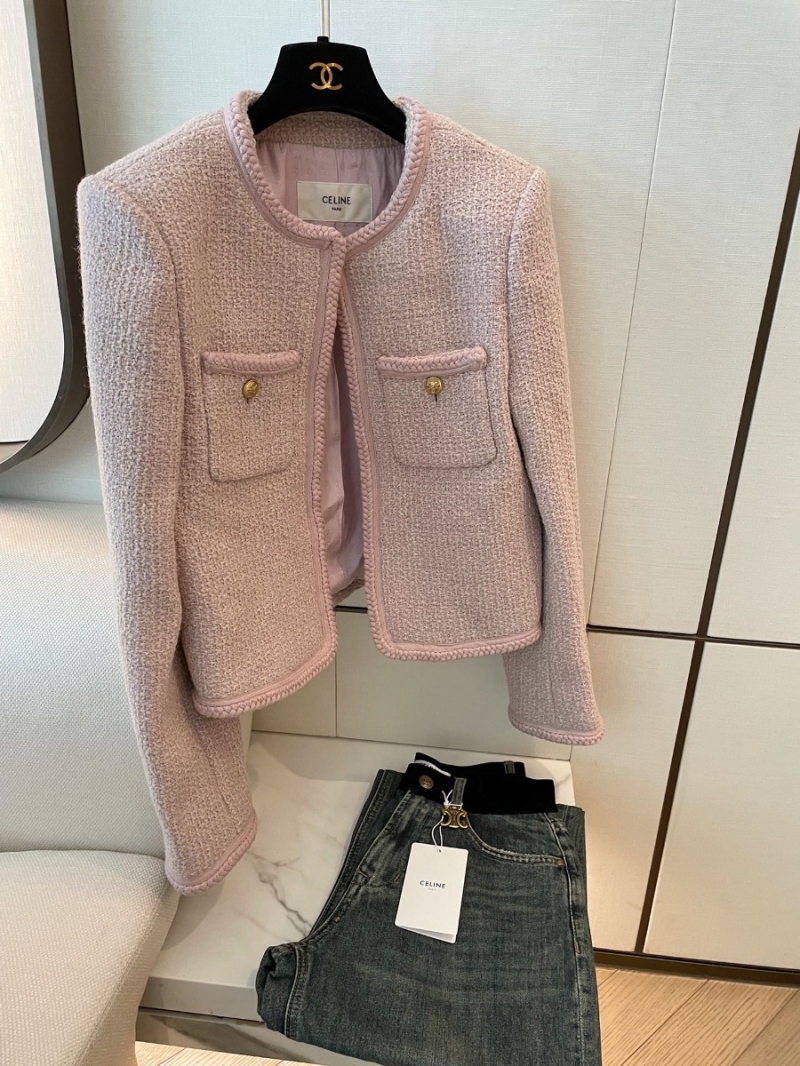 CELINE New Chunky Tweed Jacket - The Ultimate Youthful Pink Edition