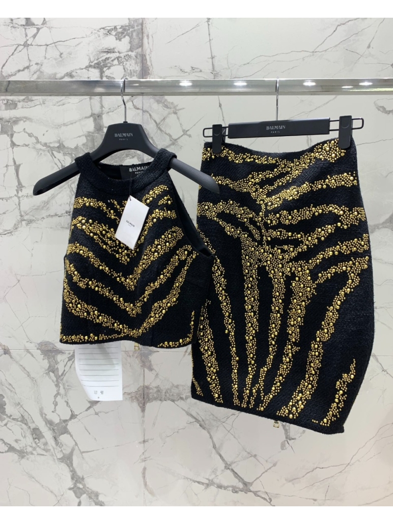 BALMAIN Exclusive Heavy-Work Black and Gold Vest