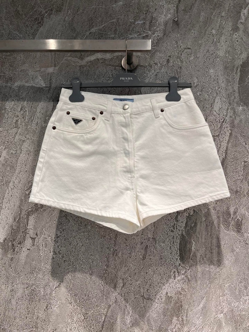 Prada White Denim Shorts