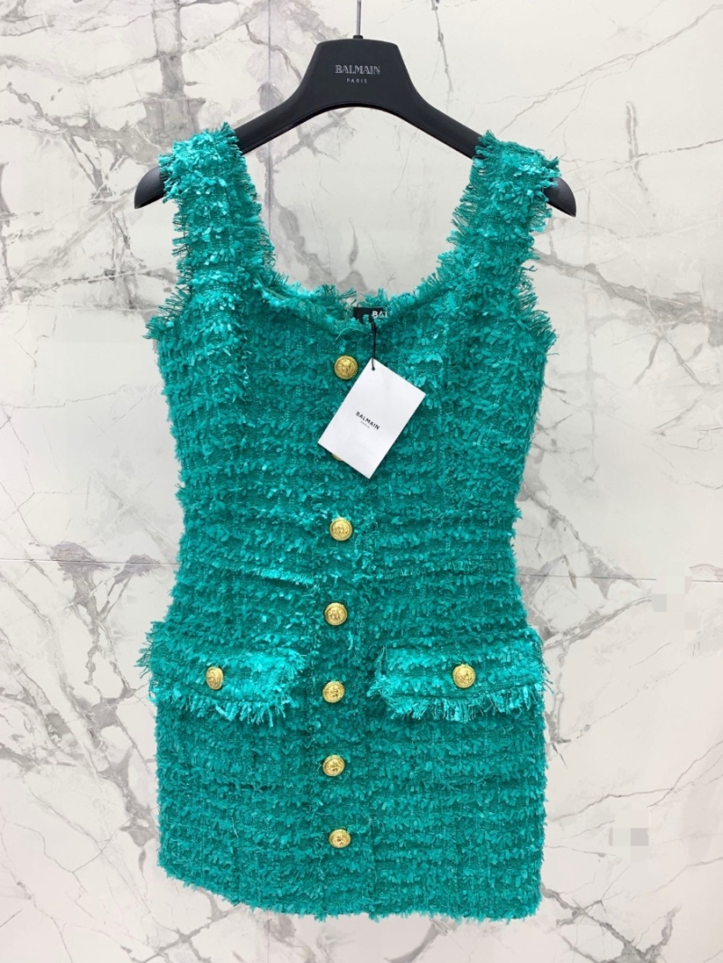 BALMAIN High-End Tweed Sheath Dress