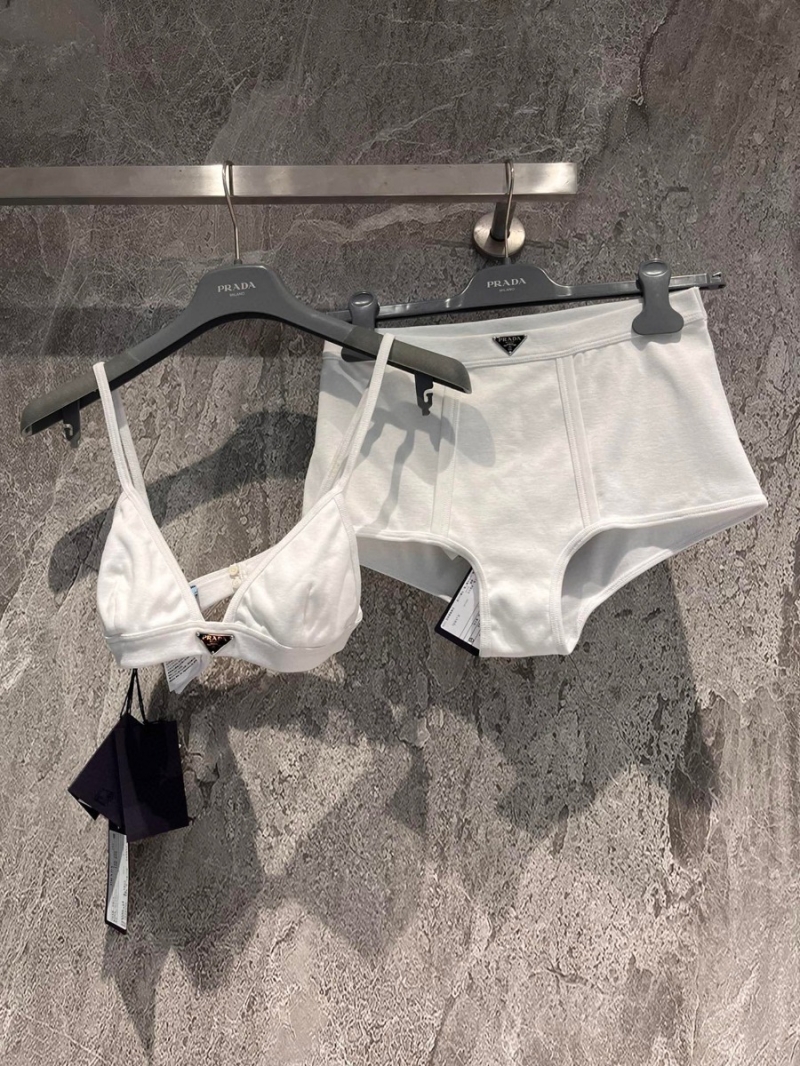  Prada High-Elasticity Cotton Bra Layering Set