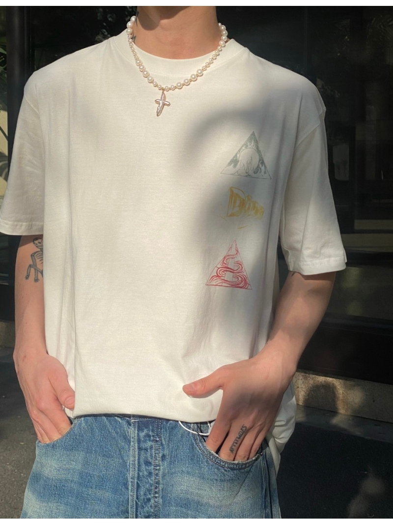 Dior Desert Cosmos Space-Themed Cotton T-Shirt. Unisex Short Sleeve Tee in White