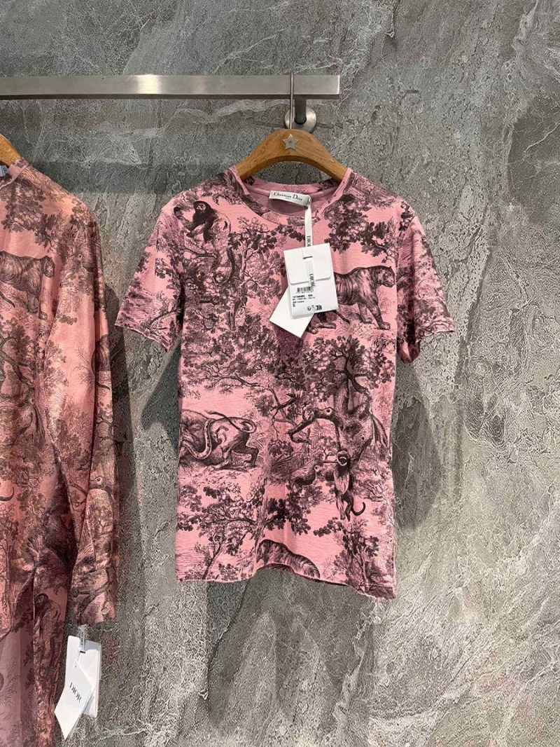 Dior Fall Riviera Collection - Sauvage Forest Print T-Shirt in Powder Grey