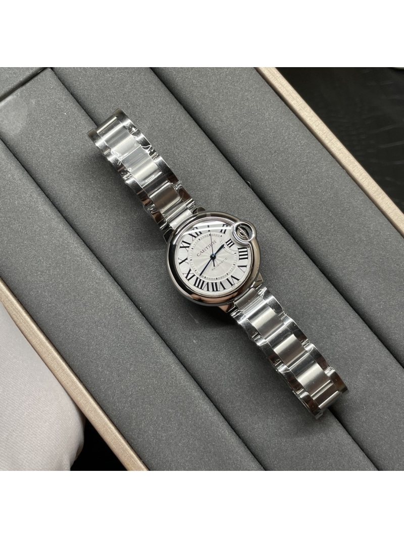 Ballon Bleu De Cartier Watch 33mm Mechanical Movement with Automatic Winding & Steel WSBB0044 Silvered