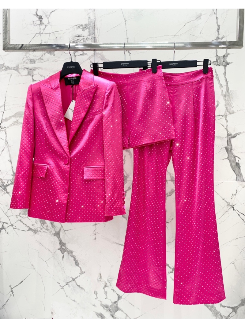 BALMAIN Rhinestone-Studded Satin Jacket