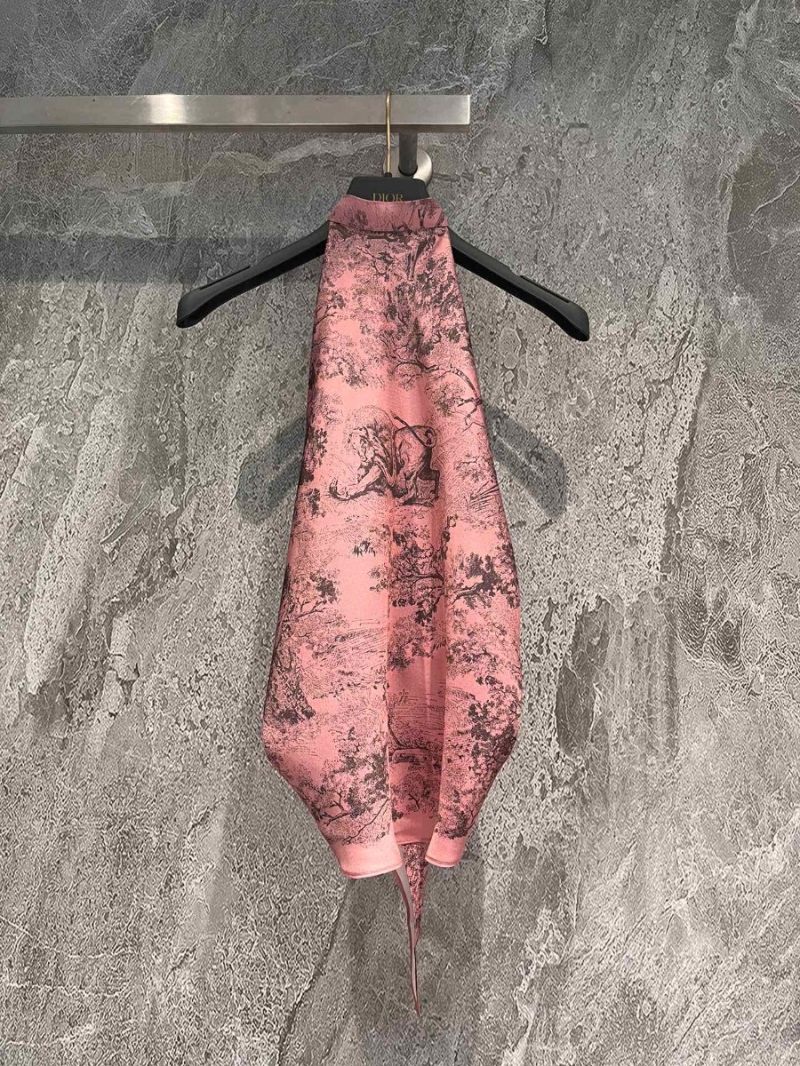 Dior Fall Riviera Collection: Sauvage Print Halter Neck Top. Pinkish Gray