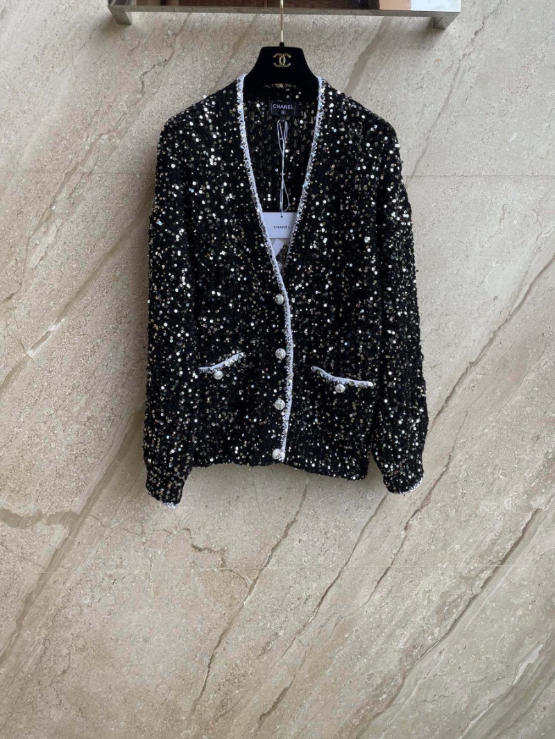 Chanel 23S Deluxe Glittered Sequin Embroidery Cardigan - The Epitome of Elegance