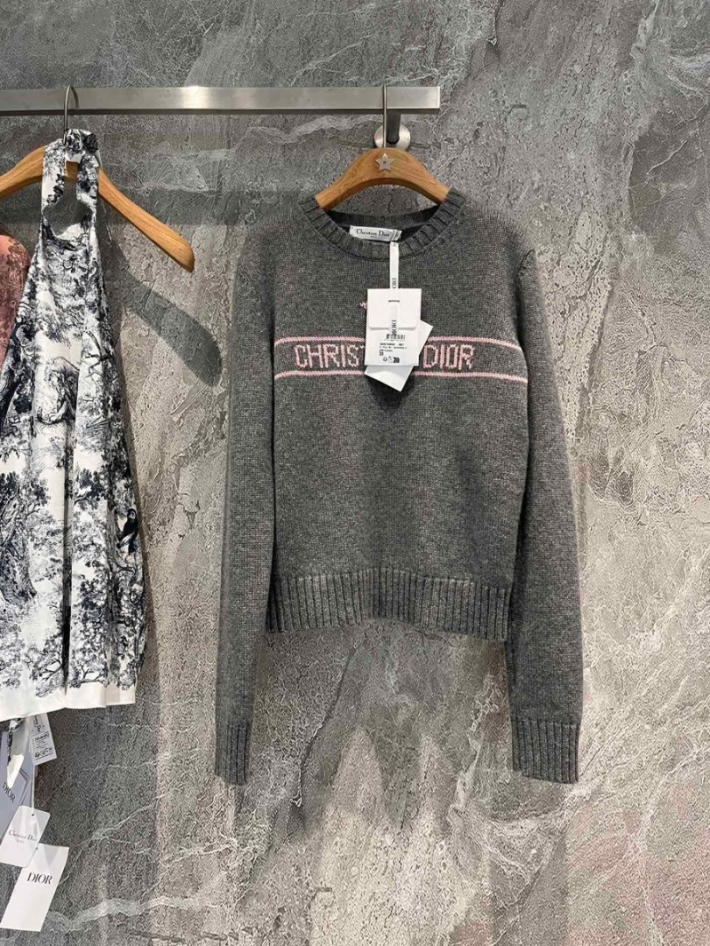 Dior Lucky Star Long-sleeve Sweater in Pink and Gray