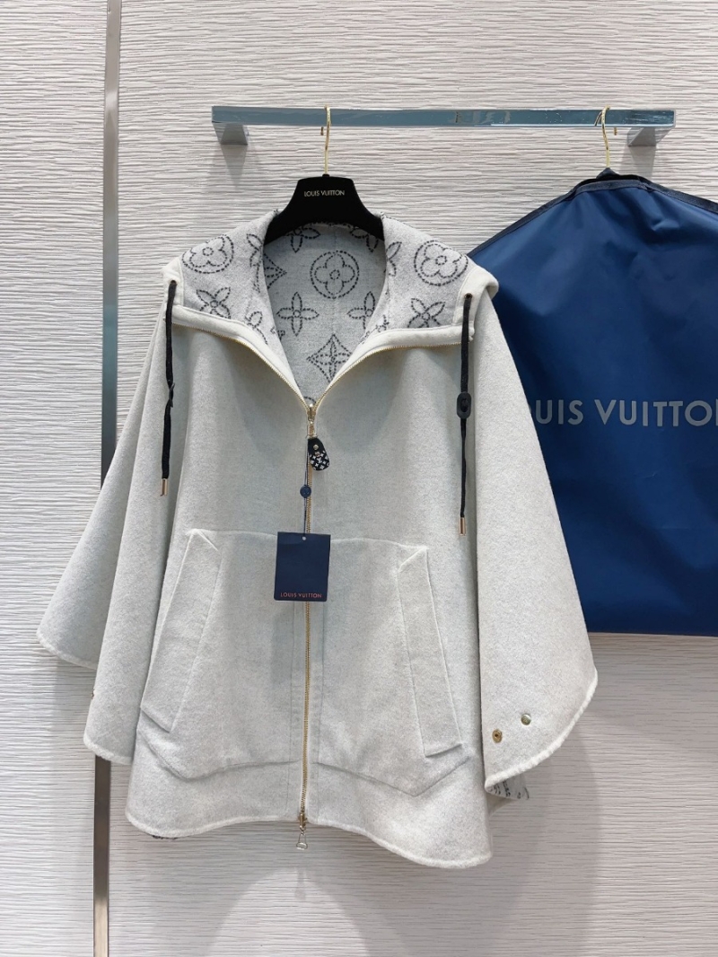 Louis Vuittion Grey-White Reversible Cashmere Coat