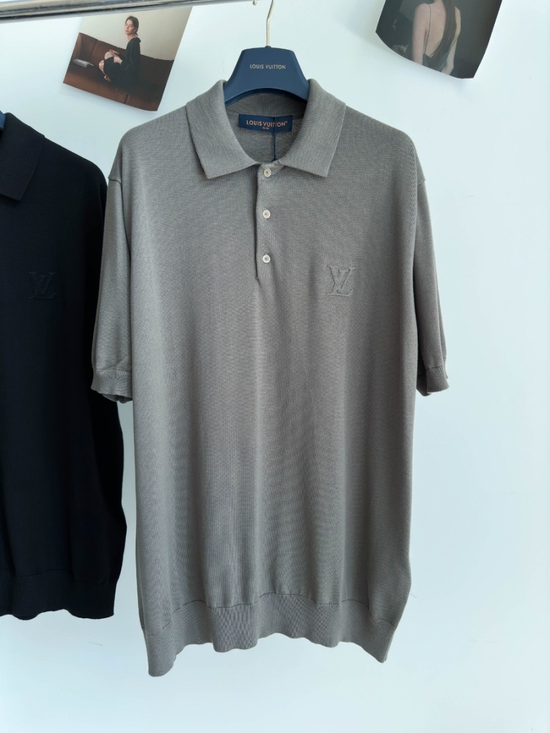 2023 Fall/Winter Louis Vuitton Cotton Velvet Short Sleeve Polo Shirt for Men 