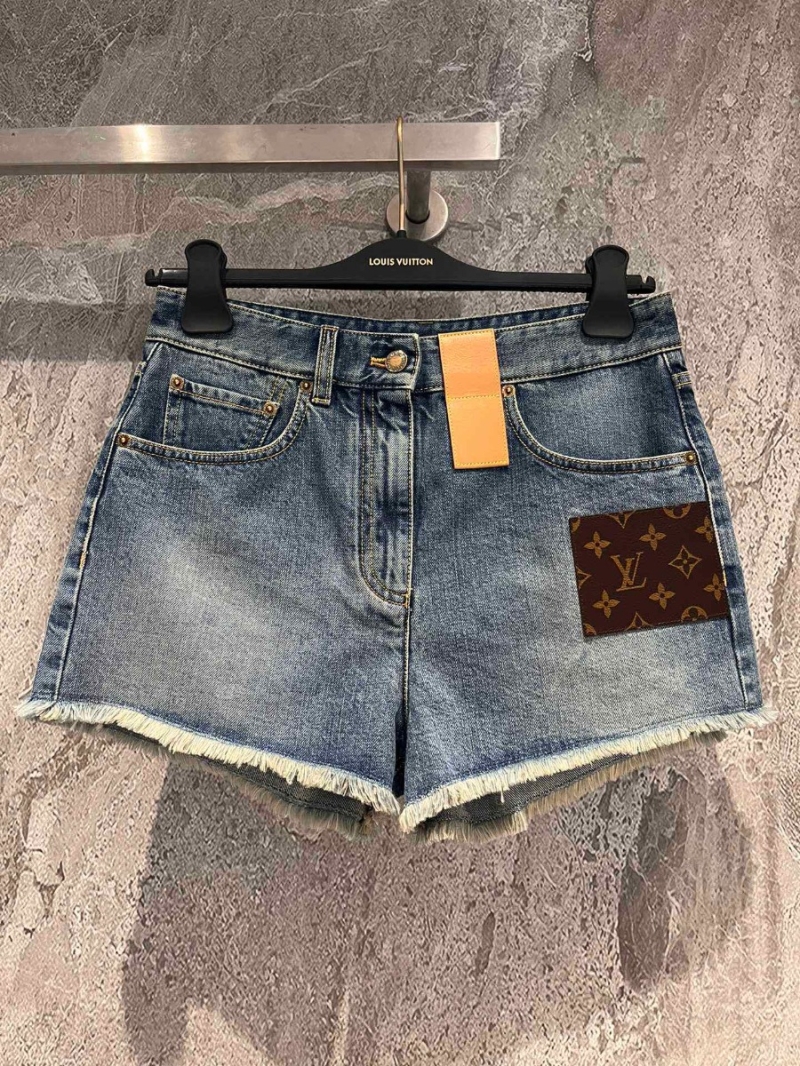 Louis Vuitton LV By the Pool Frayed Denim Shorts | Mediterranean Blue