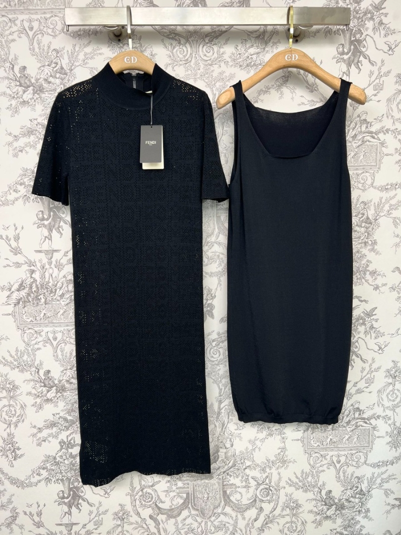 Fendi Romefendi Cut-Out Knit Dress Set. Black