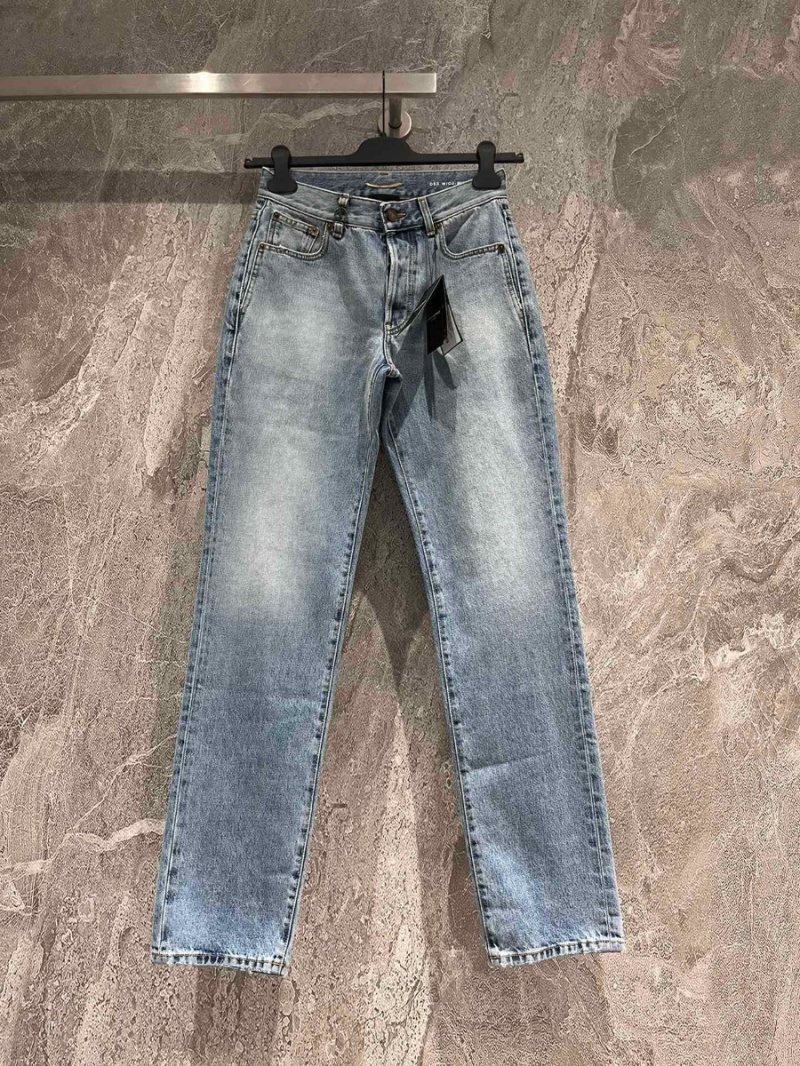 Saint Laurent YSL Petite Logo Buckle Jeans