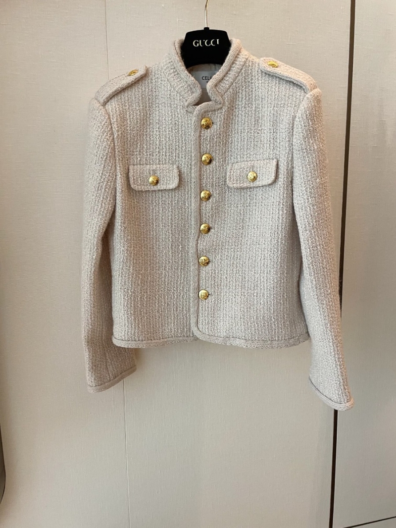 CELINE New Wool-Blend Stand Collar Jacket