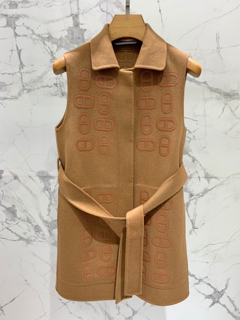 HERMES 2023 Fall/Winter Equestrian Long Cashmere Vest