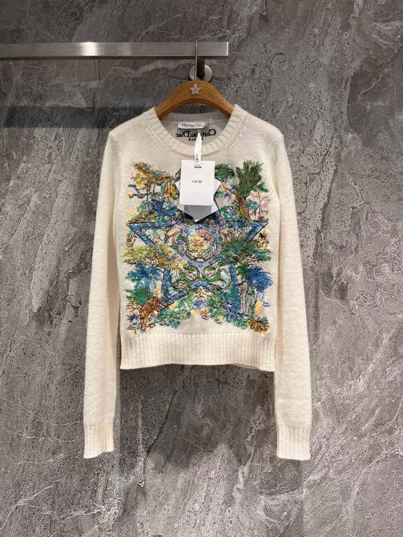 Dior Limited Edition Embroidered Colorful Lucky Star Sweater