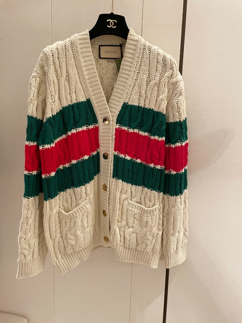 GUCCI GG New Vintage-Inspired Knitted College Cardigan