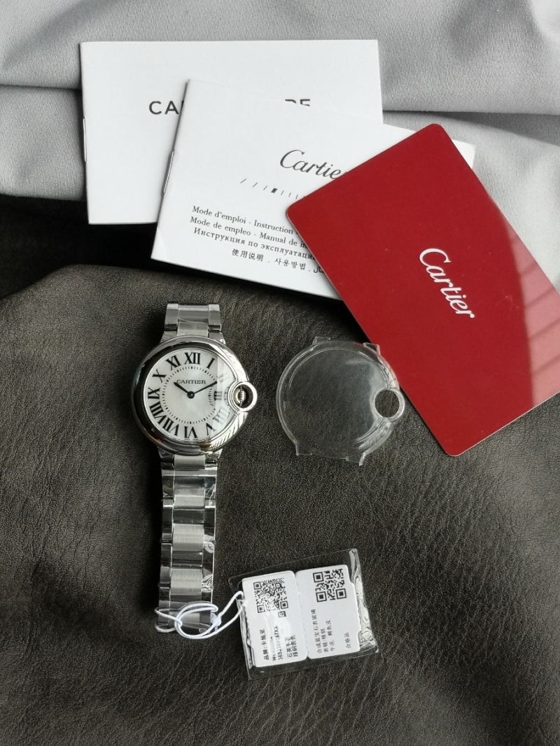 Ballon Bleu De Cartier Watch 28mm 33mm 36mm Quartz Movement Steel WSBB0044 Silvered