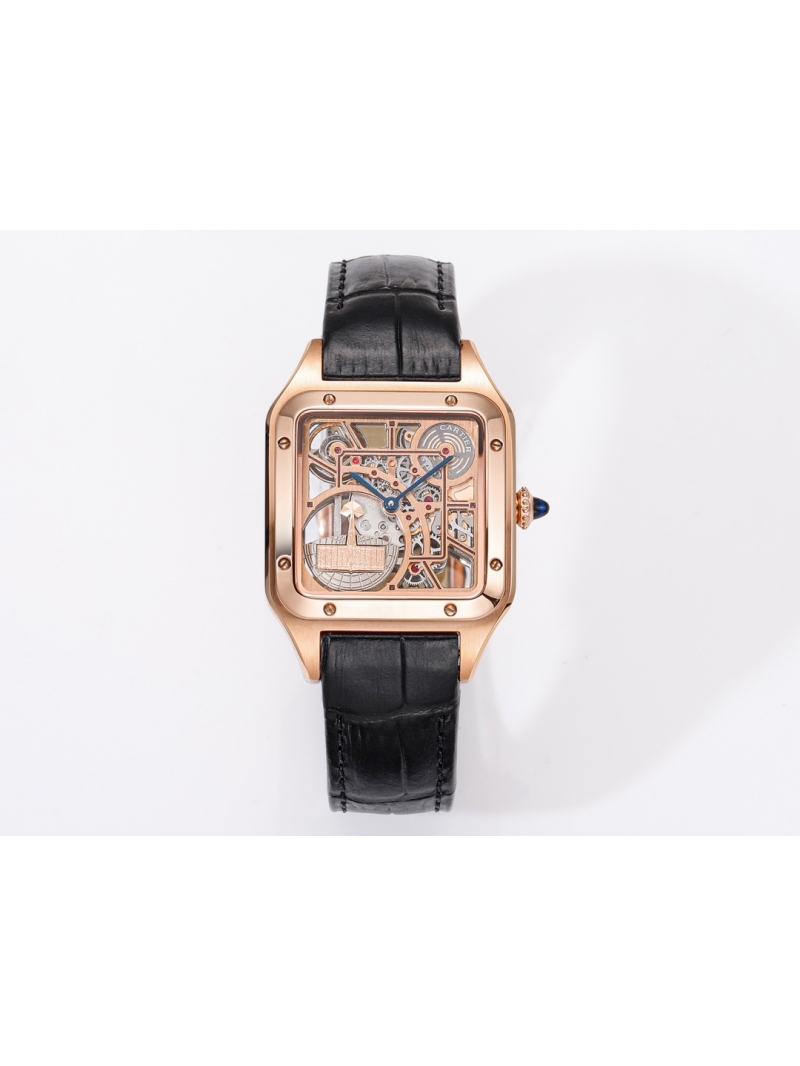 Cartier Santos-Dumont Skeleton Micro-Rotor 31mm Watch 9629 MC Automatic Rose Gold