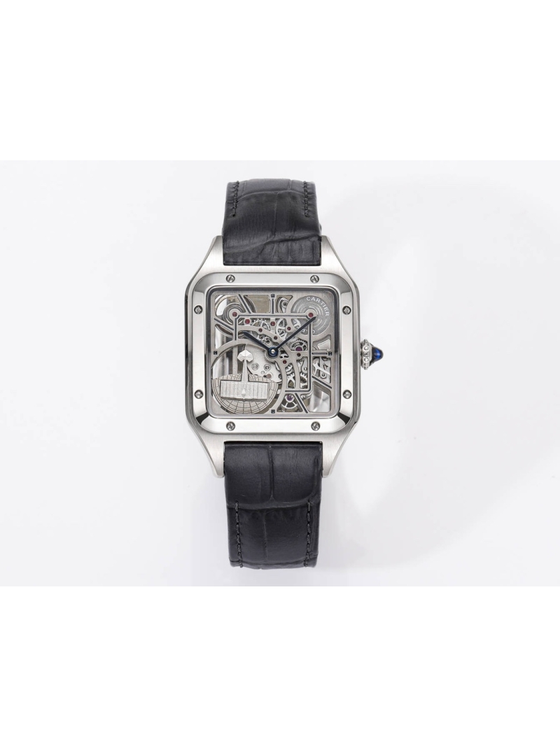 Cartier Santos-Dumont Skeleton Micro-Rotor 31mm Watch 9629 MC Automatic Steel