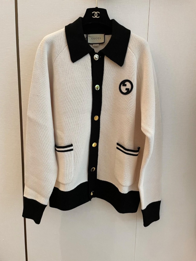 Gucci New Arrival: Flip-Collar Wool Sweater Jacket (Unisex)