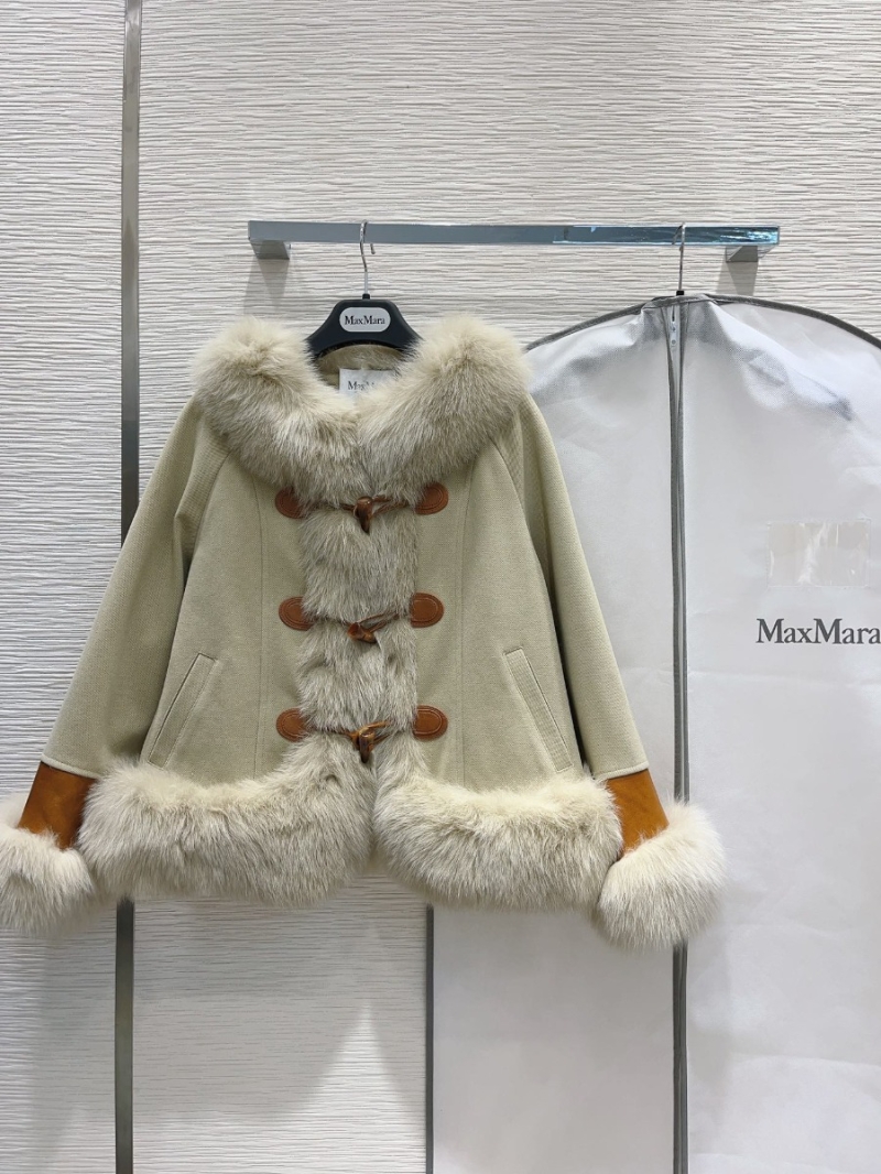 MAX MARA Luxe Handcrafted Greenish Horn Buckle Coat