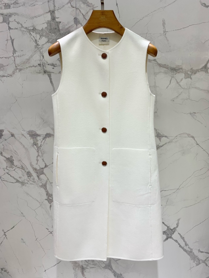 HERMÈS Equestrian-Inspired Premier Long Cashmere Vest - Unisex