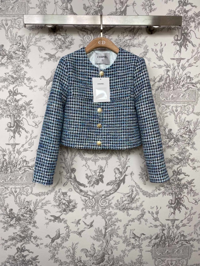 Chanel Wool Tweed Short Jacket with Silver Threads
