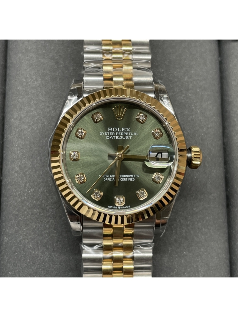 Rolex Oyster Perpetual Datejust 31 in Oystersteel Green dial and Diamonds 278278