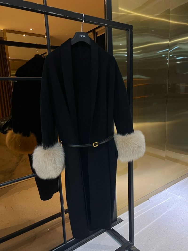 Dior 100% High-Quality Australian Wool Double-Faced Cashmere Coat White