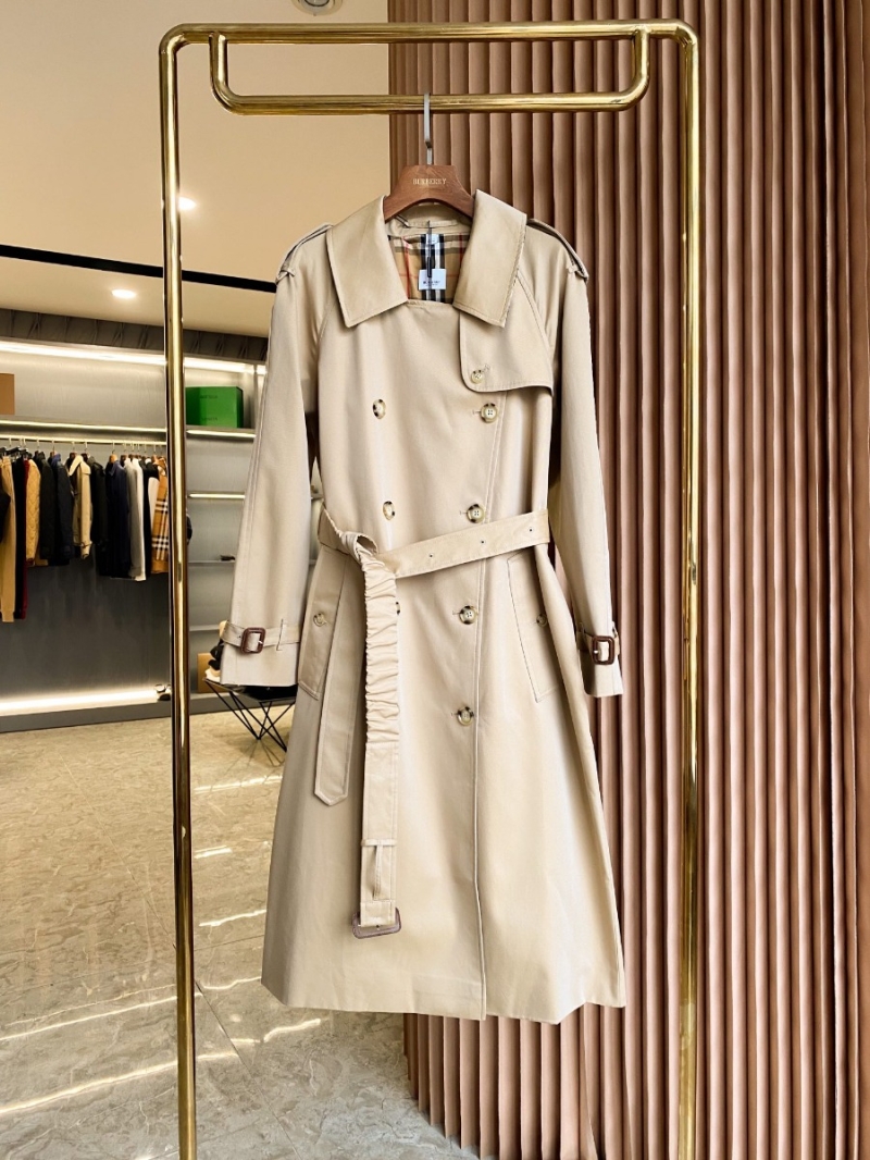 Burberry Cotton Gabardine Belted Long Trench Coat