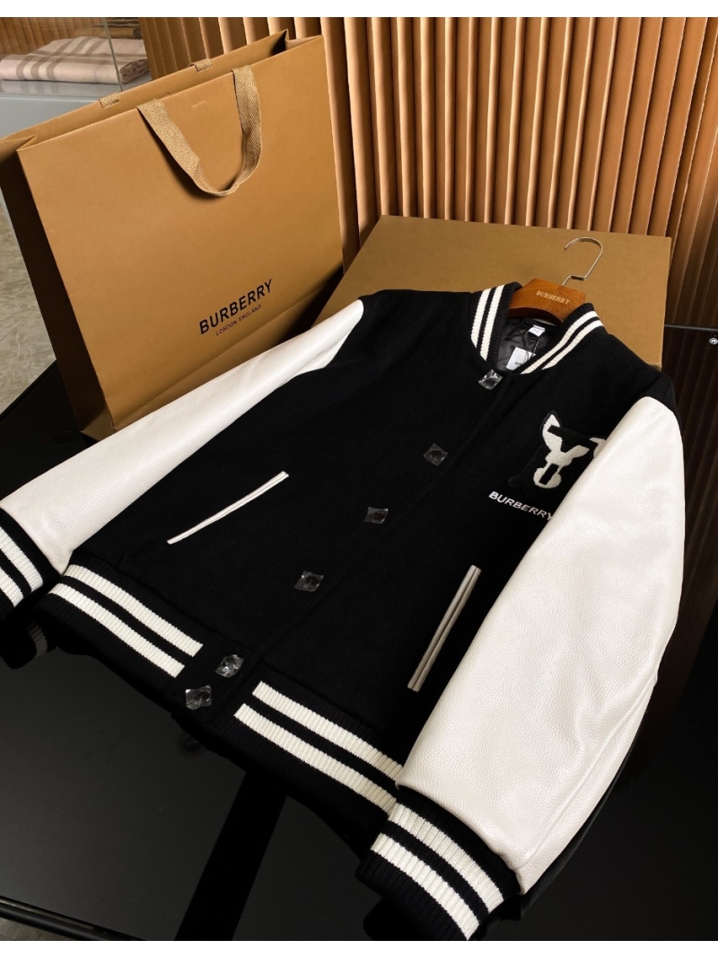 Burberry Limited Edition Leather & Wool Baseball Jacket