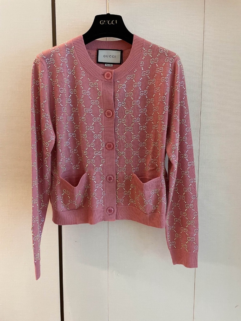 Gucci GG New Rhinestone Wool Cardigan