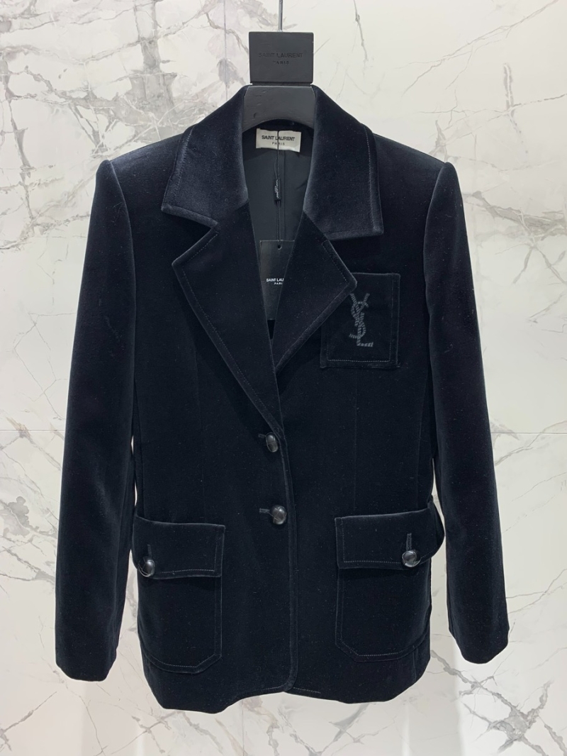 SAINT LAURENT YSL Velvet Blazer Jacket