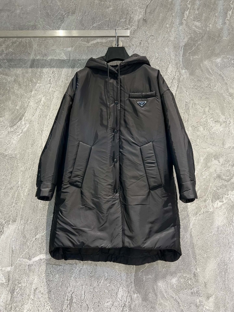  Prada Oversized Hooded Cotton Coat
