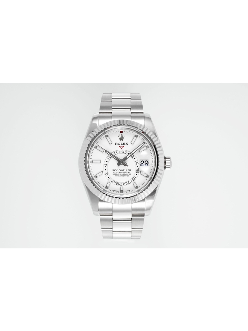 Rolex Sky‑Dweller Oyster 42 mm, Oystersteel and White Gold Silvered