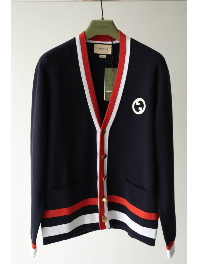 GUCCI Embellished Knitted Wool Cardigan for Men and Women