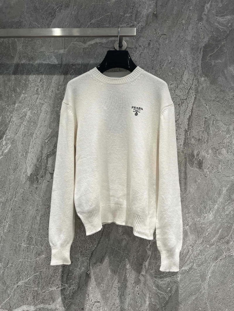Prada Minimalist White Cashmere Sweater