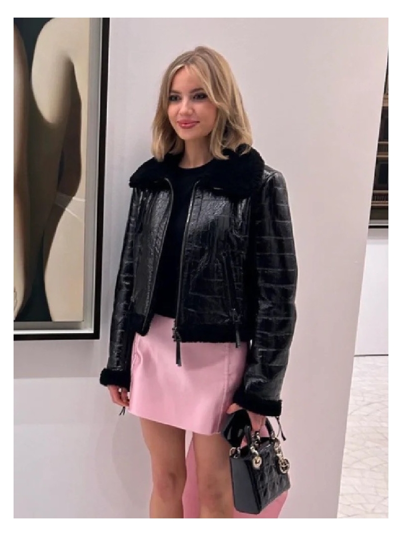 Dior Limited Edition Luxurious Shearling Leather Biker Jacket in Black