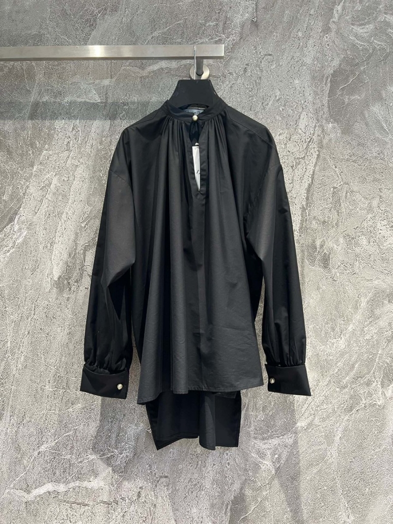 Dior Pearl Button Cotton Tunic Shirt - 2024 Cruise Collection. Black