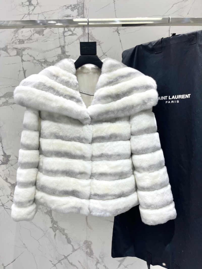 SAINT LAURENT Totoro-Inspired Rex Rabbit Fur Jacket