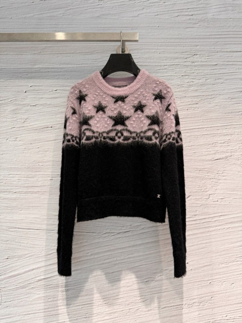 Chanel 23 N Coconeige Ski Collection Black Star Cashmere Sweater